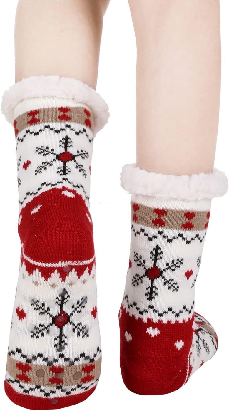 Chassic Sherpa Lined Slipper Socks for Women, Non-Slip Cozy Winter House Socks, Soft Fuzzy Socks, Christmas Gifts for Women & Ladies Stocking Stuffers - Image 5
